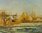 卡米耶 毕沙罗 : The Effect of Snow at l'Hermitage